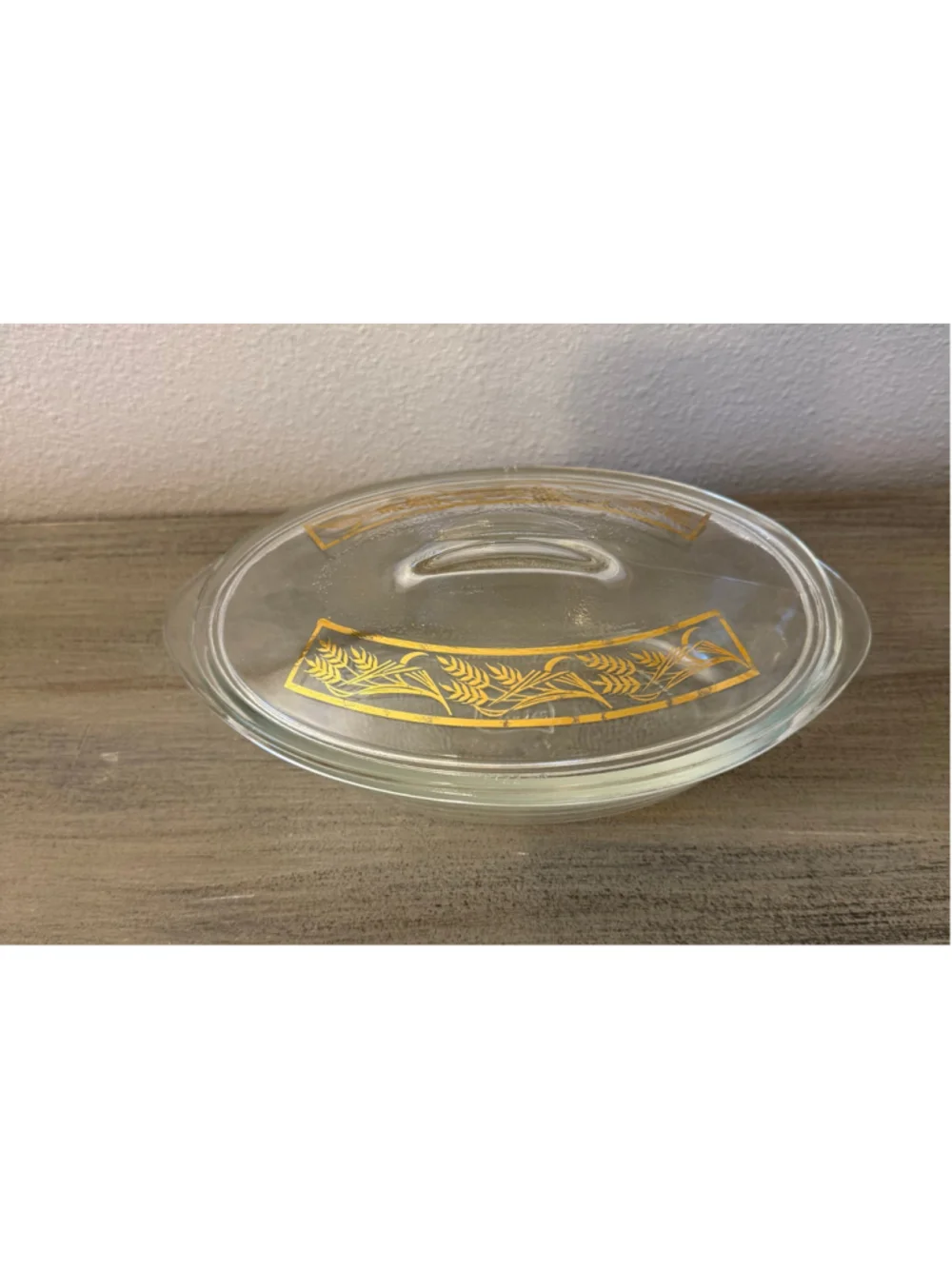 Vtg Mid-Century Glasbake Golden Wheat Casserole Dish J-235 J-2275 1 QT 10